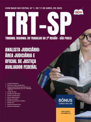 Apostila TRT-SP em PDF - Analista Judiciário - Área Judiciária e Oficial de Justiça Avaliador Federal 2025