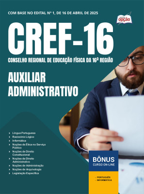 Apostila CREF-16 em PDF - Auxiliar Administrativo 2025