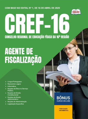 Apostila CREF-16 em PDF - Agente de Fiscalização 2025