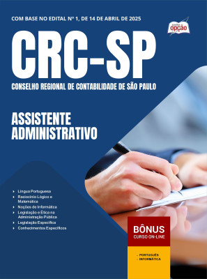 Apostila CRC-SP em PDF - Assistente Administrativo 2025