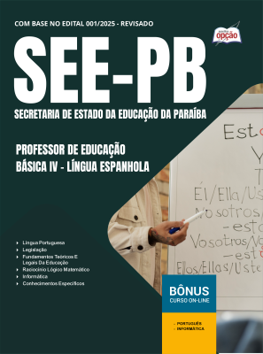Apostila SEE-PB em PDF - Professor de Educação Básica IV - Língua Espanhola 2025