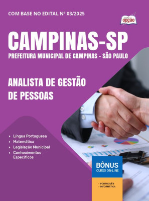 Apostila Prefeitura de Campinas - SP 2025 - Analista de Gestão de Pessoas