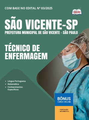 Apostila Prefeitura de São Vicente - SP 2025 - Técnico de Enfermagem