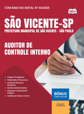 Apostila Prefeitura de São Vicente - SP 2025 - Auditor de Controle Interno 