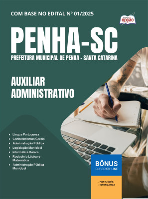 Apostila Prefeitura de Penha - SC 2025 - Auxiliar Administrativo