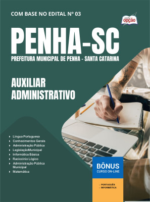 Apostila Prefeitura de Penha - SC em PDF - Auxiliar Administrativo 2025