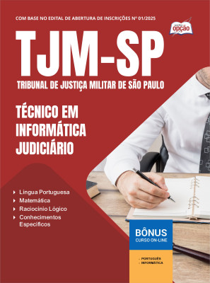 Apostila TJM-SP 2025 - Técnico em Informática Judiciário