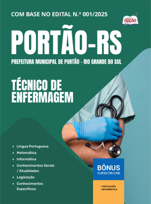 Apostila Prefeitura de Portão - RS em PDF - Técnico de Enfermagem 2025