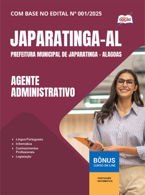 Apostila Prefeitura de Japaratinga - AL 2025 - Agente Administrativo