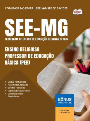Apostila SEE-MG 2025 - Ensino Religioso - Professor de Educação Básica (PEB)