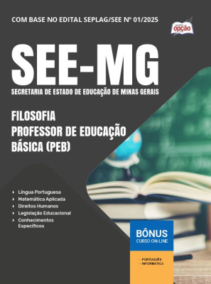 Apostila SEE-MG 2025 - Filosofia - Professor de Educação Básica (PEB)