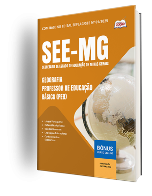 Apostila SEE-MG 2025 - Geografia - Professor de Educação Básica (PEB)