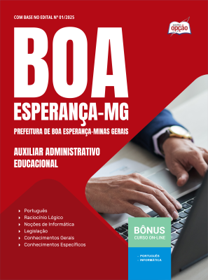 Apostila Prefeitura de Boa Esperança - MG 2025 - Auxiliar Administrativo Educacional