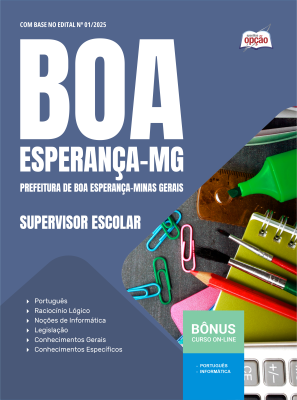 Apostila Prefeitura de Boa Esperança - MG 2025 - Supervisor Escolar