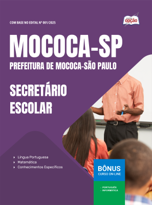 Apostila Prefeitura de Mococa - SP 2025 - Secretário Escolar
