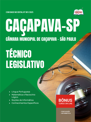 Apostila Câmara de Caçapava - SP em PDF - Técnico Legislativo 2025