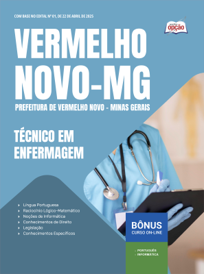 Apostila Prefeitura de Vermelho Novo-MG 2025 - Técnico em Enfermagem