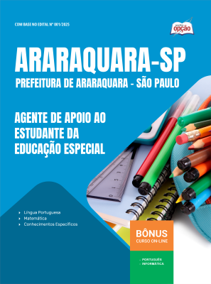 Apostila Prefeitura de Araraquara - SP 2025 - Agente de Apoio ao Estudante da Educação Especial