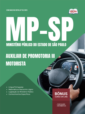 Apostila MP-SP 2025 - Auxiliar de Promotoria III - Motorista