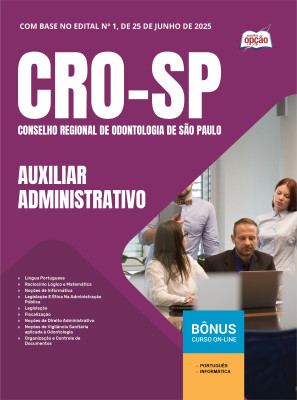Apostila CRO-SP em PDF - Auxiliar Administrativo