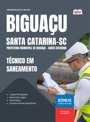 Apostila Prefeitura de Biguaçu - SC em PDF - Técnico em Saneamento