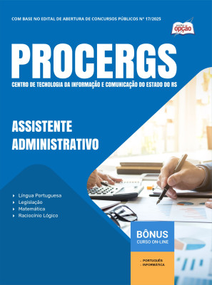Apostila PROCERGS-RS 2025 - Assistente Administrativo