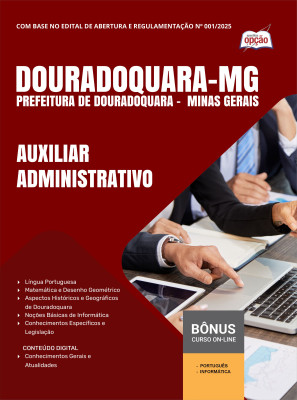 Apostila Prefeitura de Douradoquara – MG 2025 - Auxiliar Administrativo