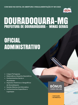 Apostila Prefeitura de Douradoquara – MG 2025 - Oficial Administrativo