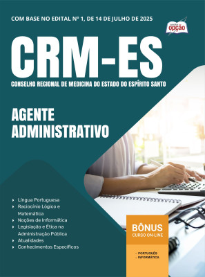Apostila CRM-ES em PDF - Agente Administrativo