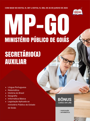 Apostila MP-GO em PDF - Secretário(a) Auxiliar 2025