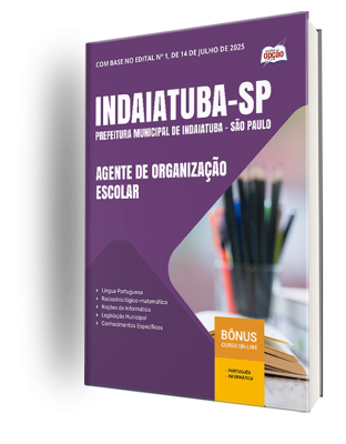 Apostila Prefeitura de Indaiatuba - SP 2025 - Agente De Organização Escolar