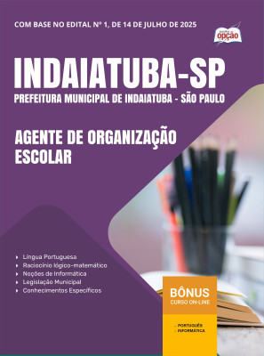Apostila Prefeitura de Indaiatuba - SP em PDF - Agente De Organização Escolar
