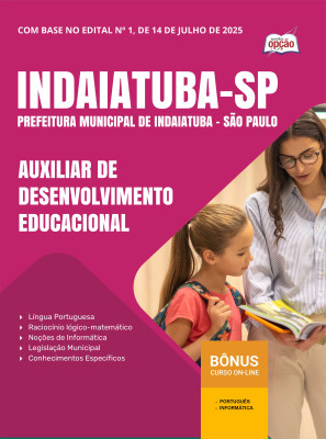 Apostila Prefeitura de Indaiatuba - SP 2025 - Auxiliar de Desenvolvimento Educacional