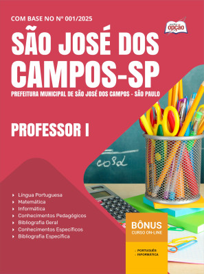 Apostila Prefeitura de São José dos Campos em PDF - SP 2025 - Professor I