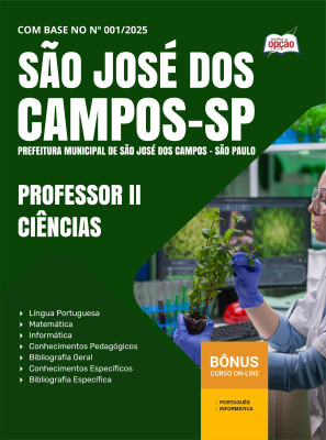 Apostila Prefeitura de São José dos Campos - SP 2025 - Professor II - Ciências