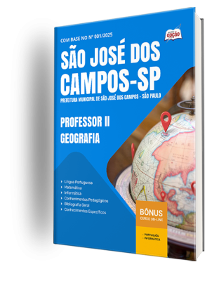Apostila Prefeitura de São José dos Campos - SP 2025 - Professor II - Geografia