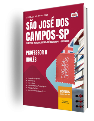 Apostila Prefeitura de São José dos Campos - SP 2025 - Professor II - Inglês