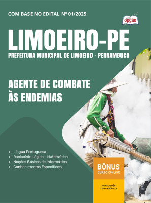 Apostila Prefeitura de Limoeiro-PE 2025 - Agente de Combate às Endemias