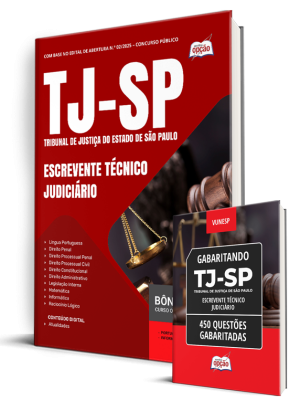 Combo TJ-SP - Escrevente Técnico Judiciário (Apostila + Caderno de Questões Gabaritadas)