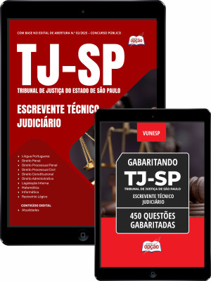 Combo TJ-SP - Escrevente Técnico Judiciário (Apostila + Caderno de Questões Gabaritadas)