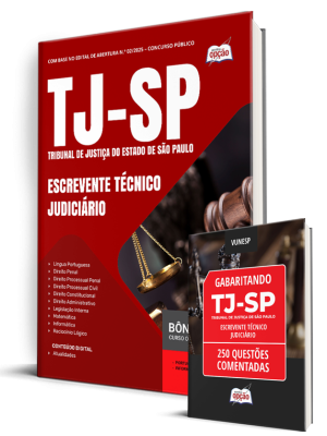 Combo TJ-SP - Escrevente Técnico Judiciário (Apostila + Caderno de Questões Comentadas)