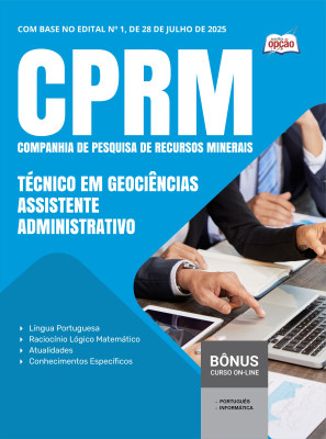 Apostila CPRM 2025 - Técnico em Geociências - Assistente Administrativo