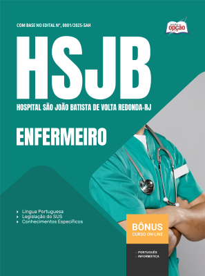Apostila Hospital São João Batista de Volta Redonda-RJ (HSJB) 2026 em PDF - Enfermeiro