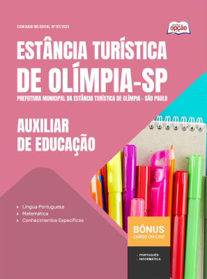 Apostila Prefeitura de Olímpia - SP em PDF 2026 - Auxiliar de Educação