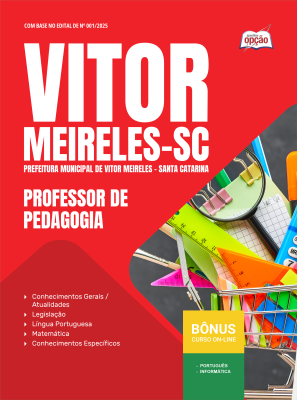Apostila Prefeitura de Vitor Meireles-SC 2026 em PDF - Professor de Pedagogia