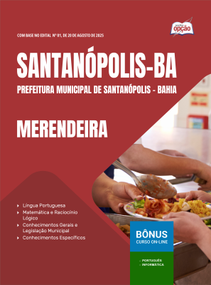 Apostila Prefeitura de Santanópolis-BA 2025 - Merendeira