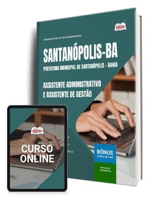 Apostila Prefeitura de Santanópolis-BA 2025 - Assistente Administrativo e Assistente de Gestão