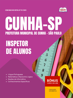 Apostila Prefeitura de Cunha-SP em PDF - Inspetor de Alunos