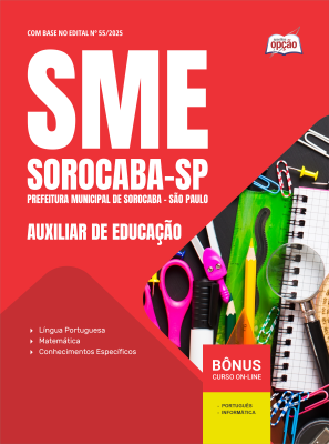 Apostila Prefeitura de Sorocaba - SP 2025 - Auxiliar de Educação