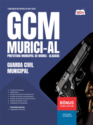 Apostila Prefeitura de Murici-AL 2025 - Guarda Civil Municipal